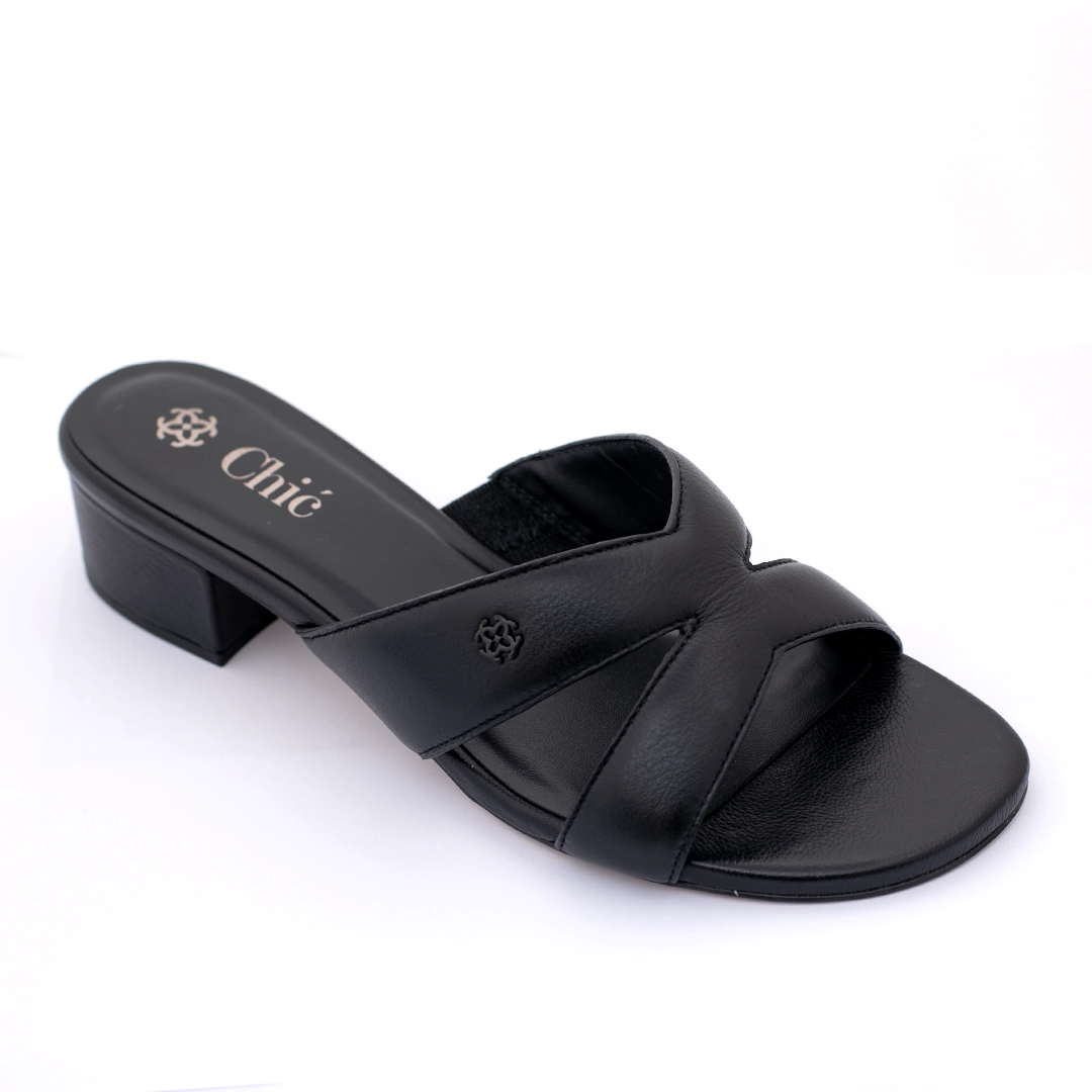 Genuine Nappa Leather Sandals with Metal Buckle